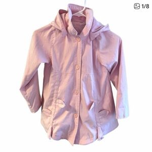 London fog girls pink hooded rain coat jacket size 6